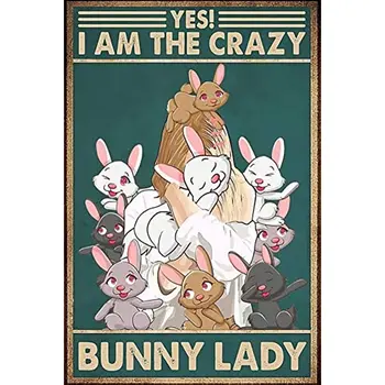 Kovové Prihlásiť som Blázon Bunny Lady Značky Vintage Znamení Retro Hliník, Cín Značky pre Kuchyňu, Kúpeľňu Záhradný Bar opasok 8x12 Palec