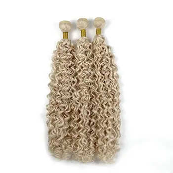 Mäkké Premium Tepelne Odolných Vlákien 613 Blond Kučeravé Vlasy Útok Na Biely Ženy,Nahé Vody Vlna Dlhšie Vlasy Zväzky 100 g 28-Palcové